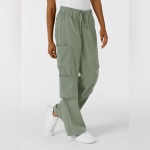 Wink Boundless Classic Wide Leg Double Cargo Scrub Pant Sage (SP)
